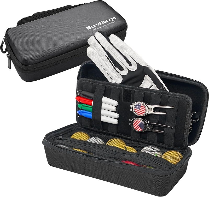 DURARANGE Golf Glove Holder Case with Glove Shaper - Portable Golf Accessories Organizer for Men & Women - Waterproof 900D Nylon, Large Capacity for Balls, Tees, Markers - Ideal Gift - Image 1